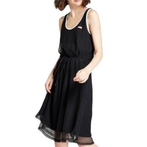 HUNTER For Target Black Mesh Net White Trim Sleeveless Racerback Dress XS NWT